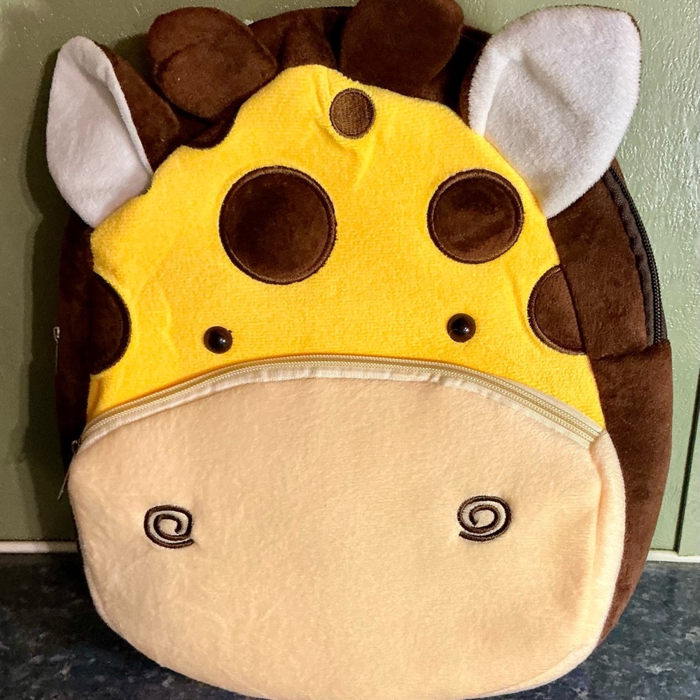 Giraffe Kids Backpack - Yellow and Brown
